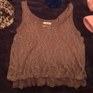 Brown Lacey tank top